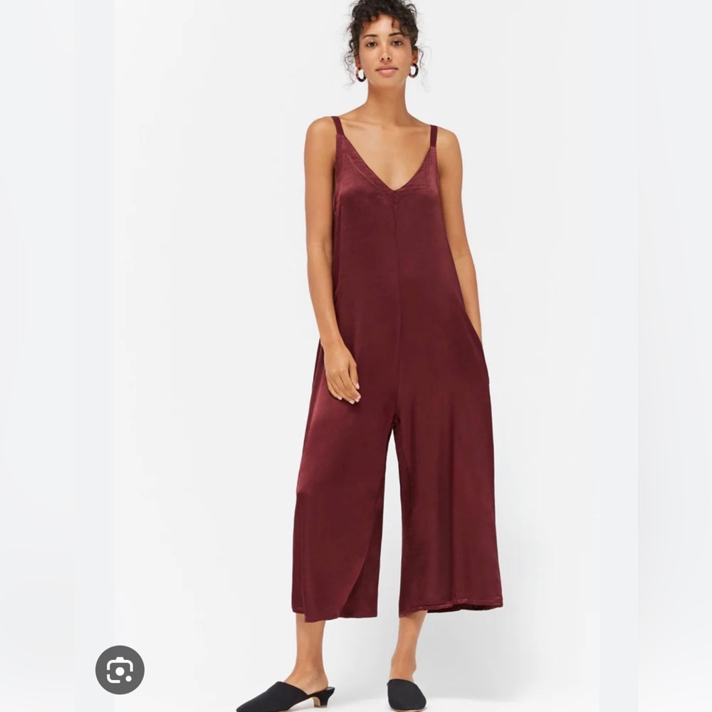 Burgundy Silk Jumpsuit